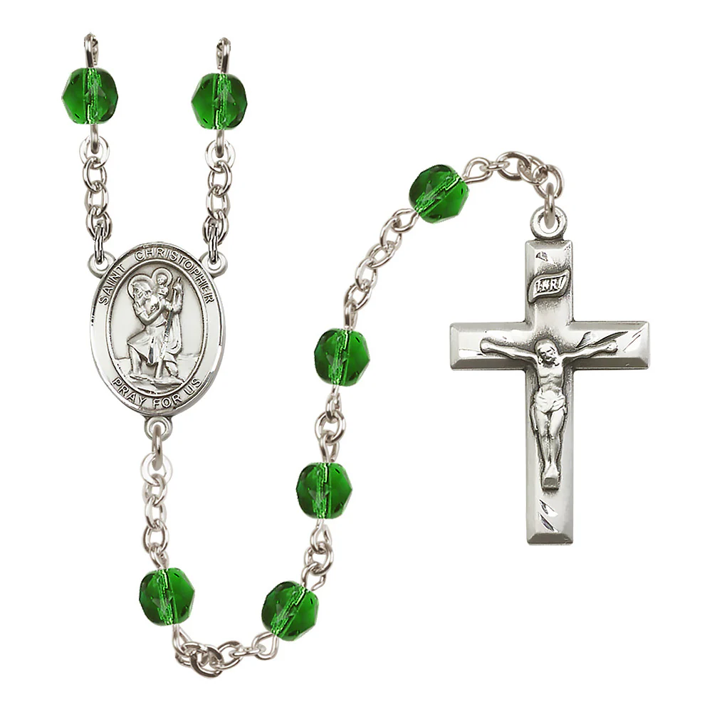St. Christopher Crystal Birthstone Rosary - Multiple Birthstones - Image 2