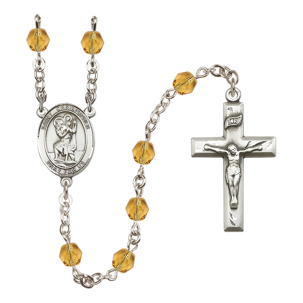 St. Christopher Crystal Birthstone Rosary - Multiple Birthstones - Image 7