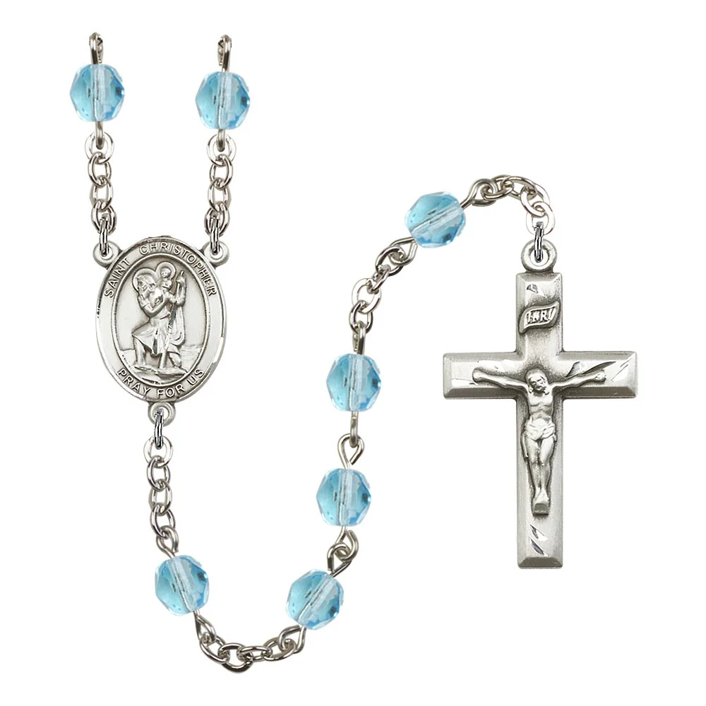 St. Christopher Crystal Birthstone Rosary - Multiple Birthstones - Image 9