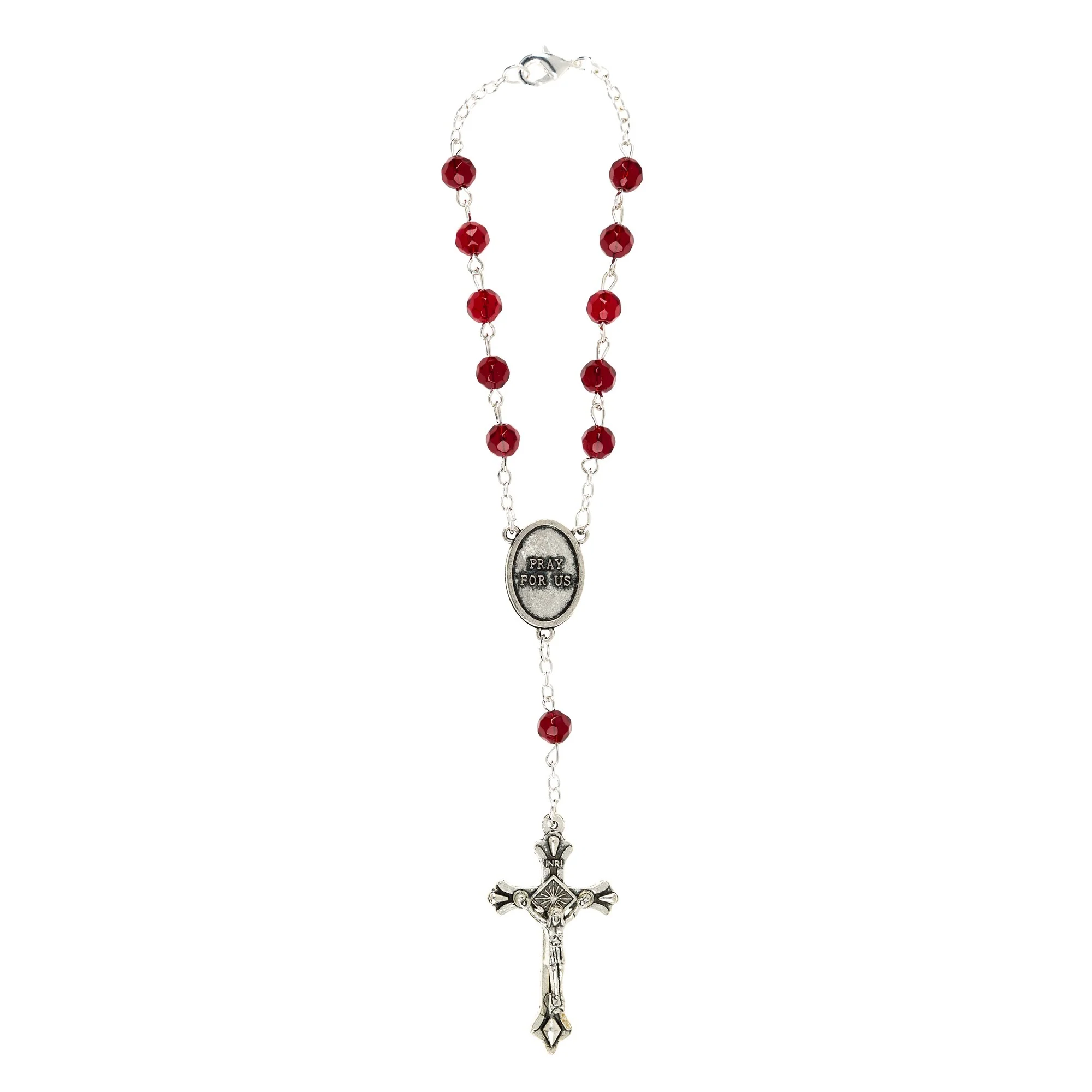 St Christopher Garnet Auto Rosary - Image 2