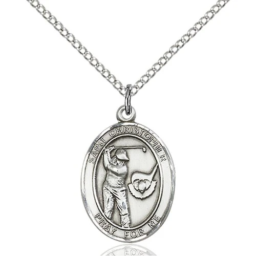 St. Christopher Golf Pendant, Bliss, Sterling Silver