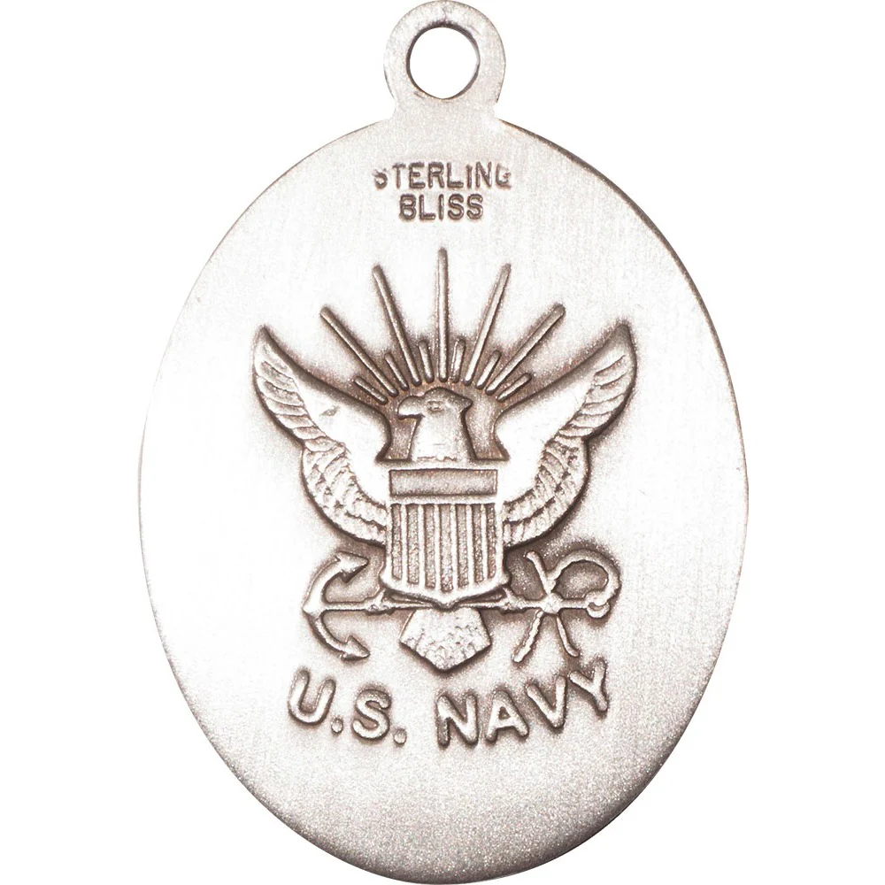 St. Christopher Pendant Navy, Bliss, Sterling Silver - Image 2