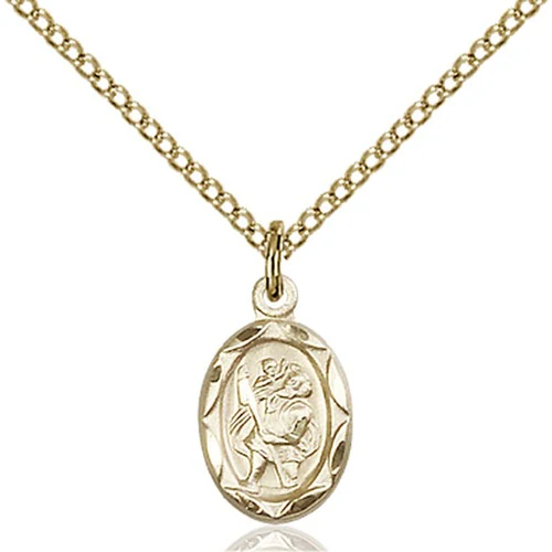 St. Christopher Petite Pendant, Bliss, 14Kt Gold-Filled