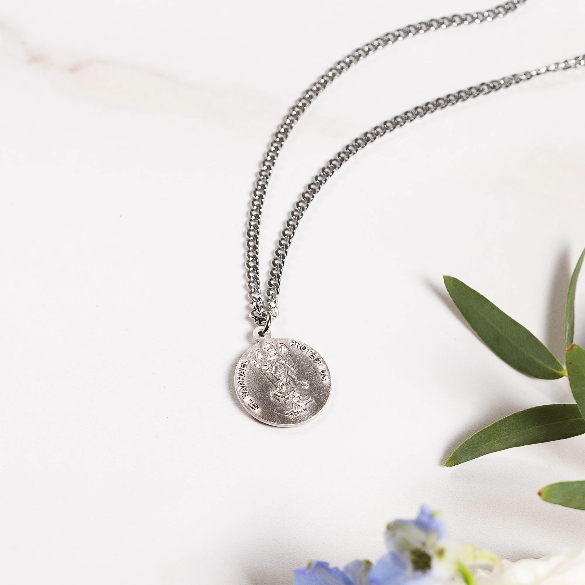 St. Christopher & Raphael Traveler's Protection Necklace - Gold or Silver - Image 2