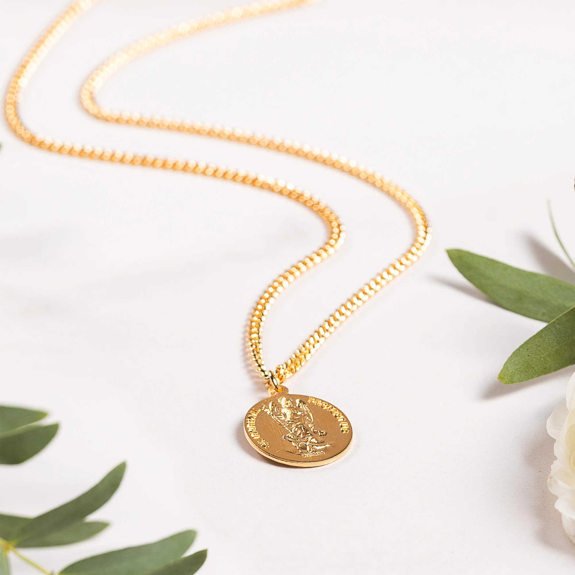 St. Christopher & Raphael Traveler's Protection Necklace - Gold or Silver - Image 7