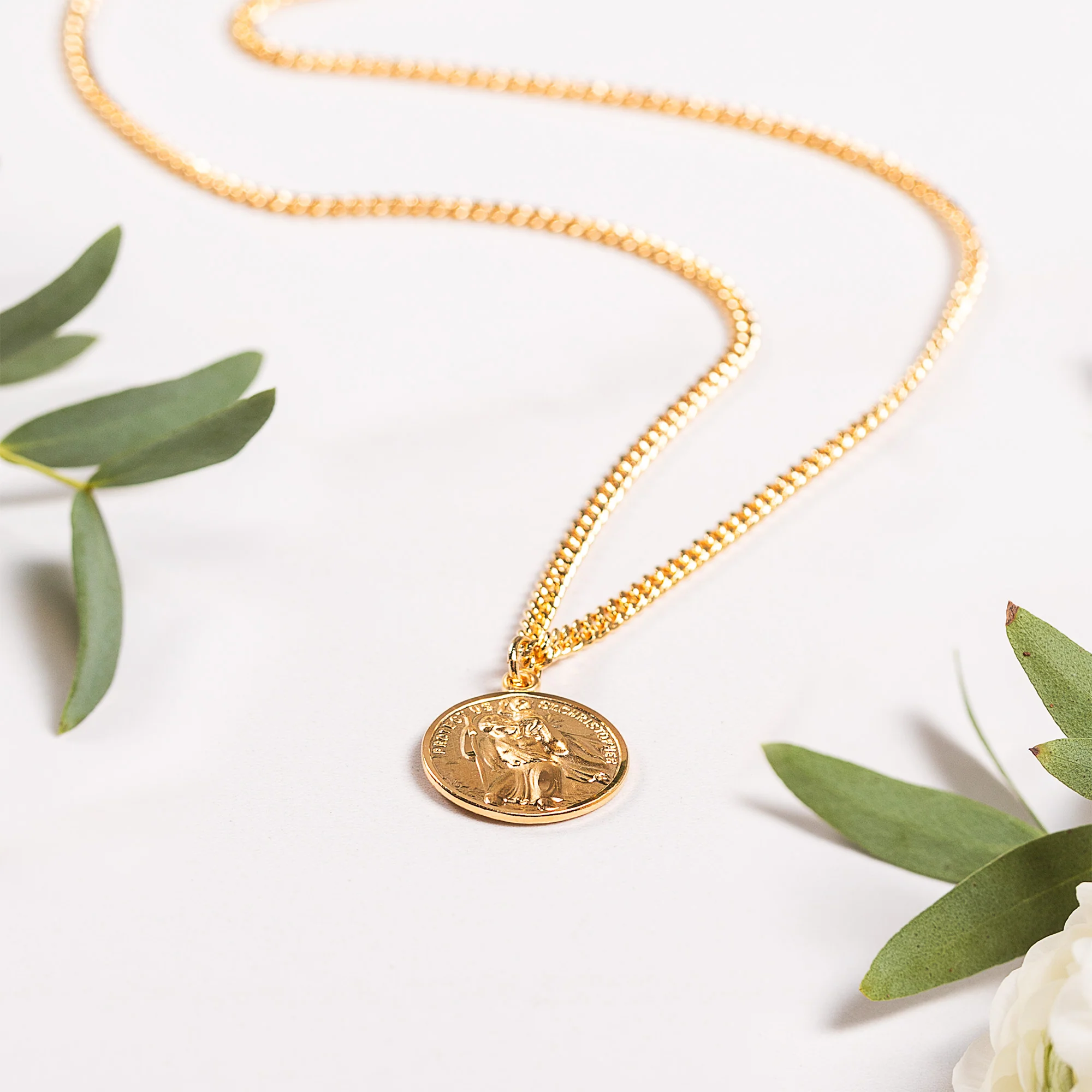 St. Christopher & Raphael Traveler's Protection Necklace - Gold or Silver - Image 8