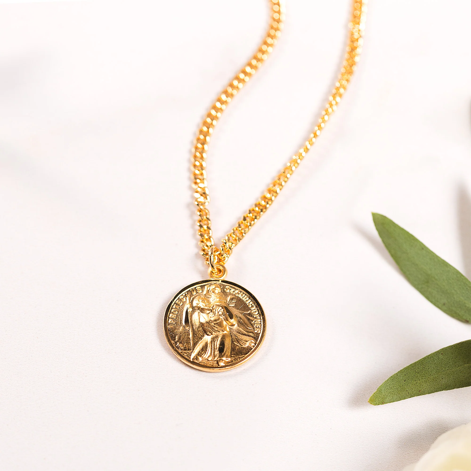 St. Christopher & Raphael Traveler's Protection Necklace - Gold or Silver - Image 9