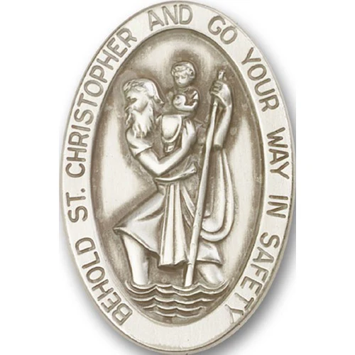 St. Christopher Visor Clip, Bliss, Antique Silver - Image 2