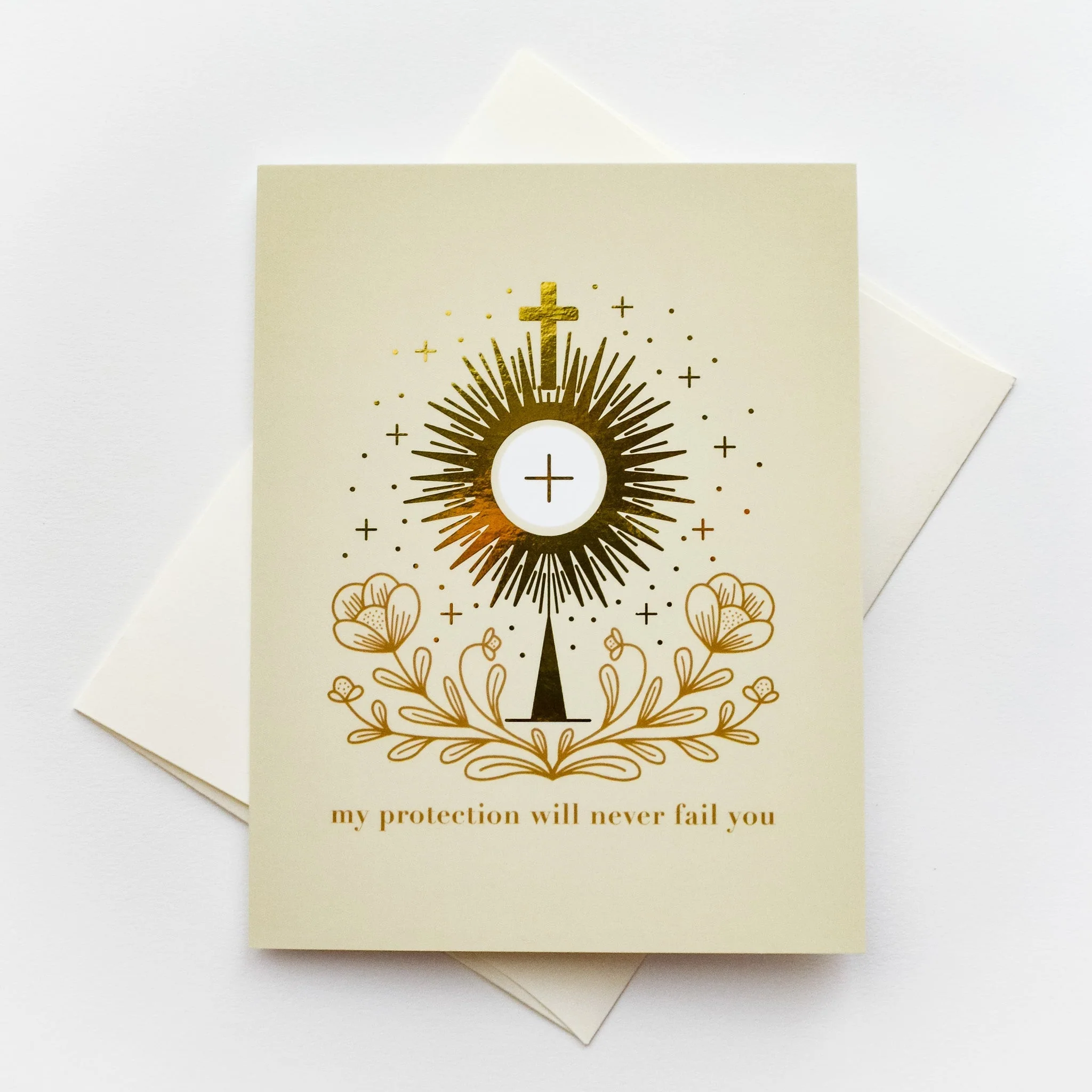 St. Clare of Assisi Monstrance Blank Greeting Card - Image 3