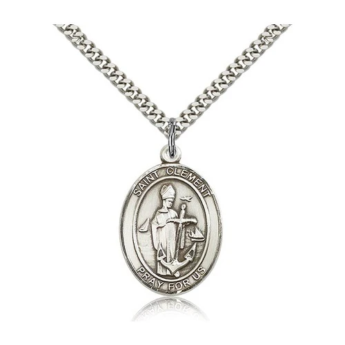 St. Clement Pendant with Chain, Bliss, Sterling Silver