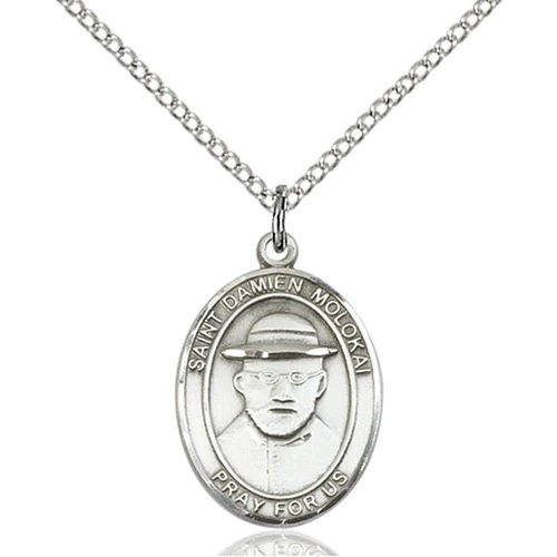 St. Damien of Molokai Pendant, Bliss, Sterling Silver