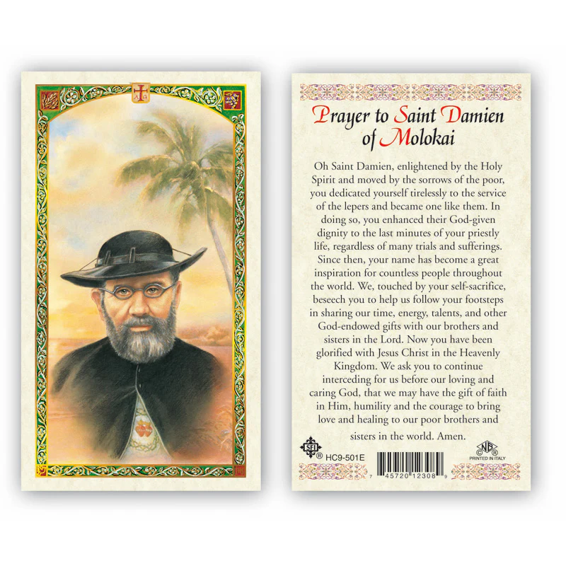 St. Damien of Molokai Prayer Card
