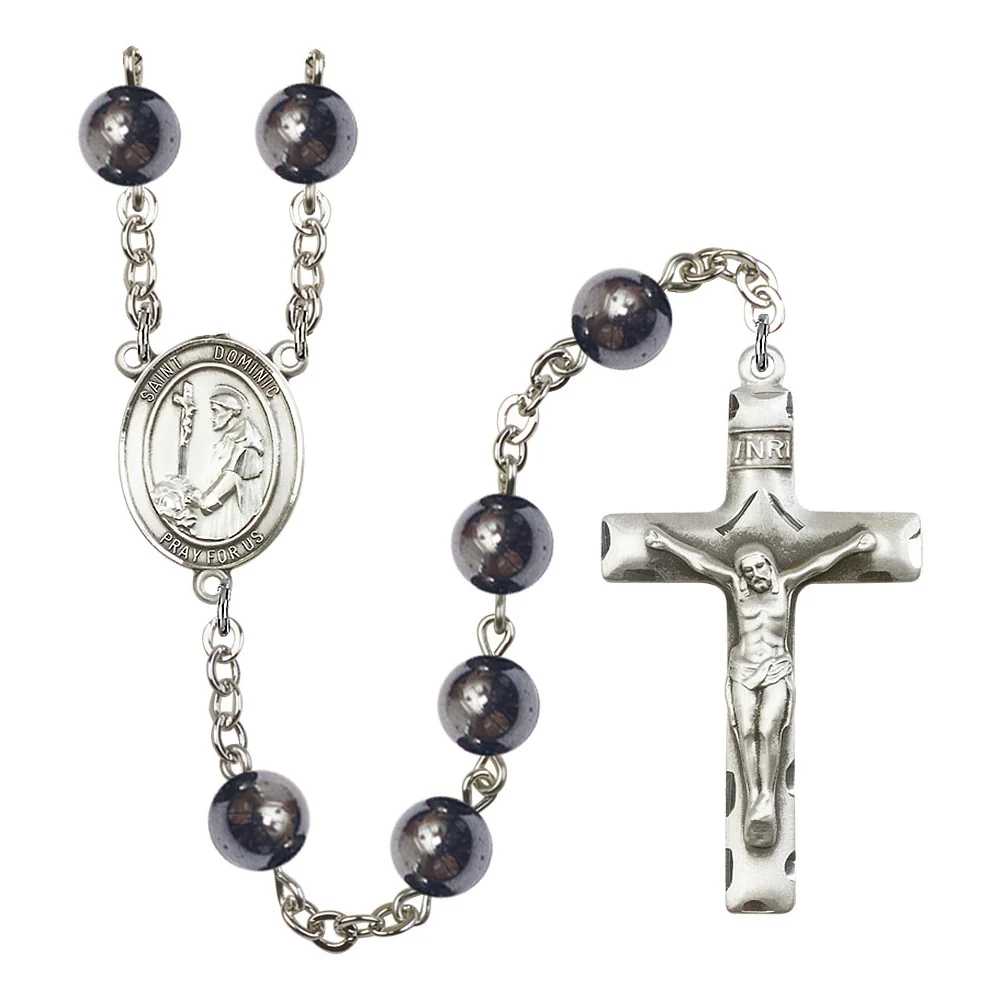 St. Dominic De Guzman 8mm Hematite Rosary