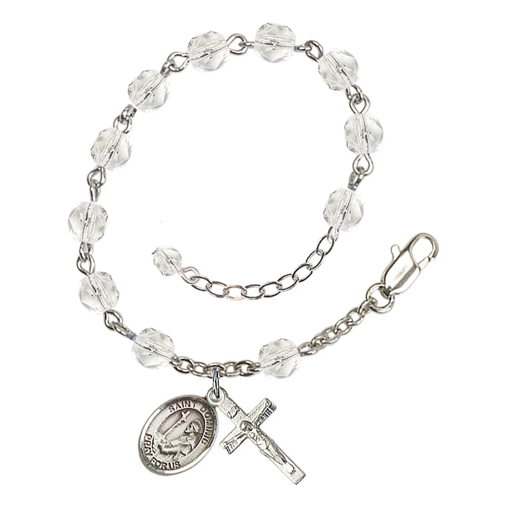 St. Dominic de Guzman Crystal Birthstone Rosary Bracelet - Multiple Birthstones - Image 3
