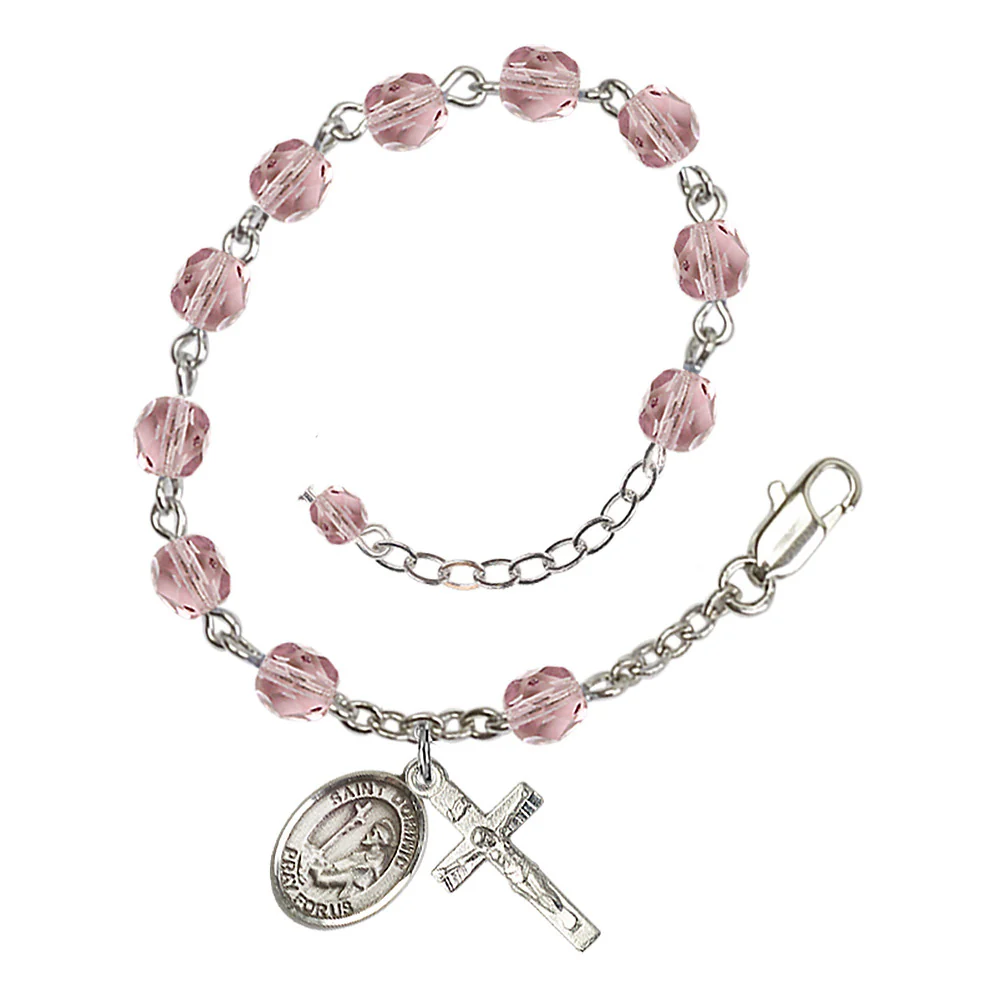 St. Dominic de Guzman Crystal Birthstone Rosary Bracelet - Multiple Birthstones - Image 5