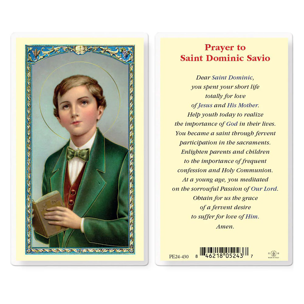 St. Dominic Savio Prayer Card