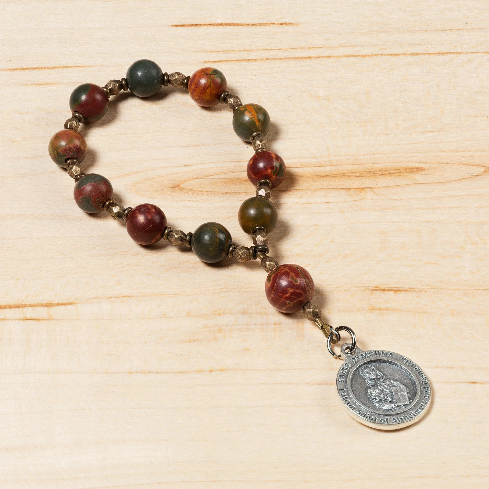 St. Dymphna Alzheimers/Dementia Decade Rosary with Card - Image 2