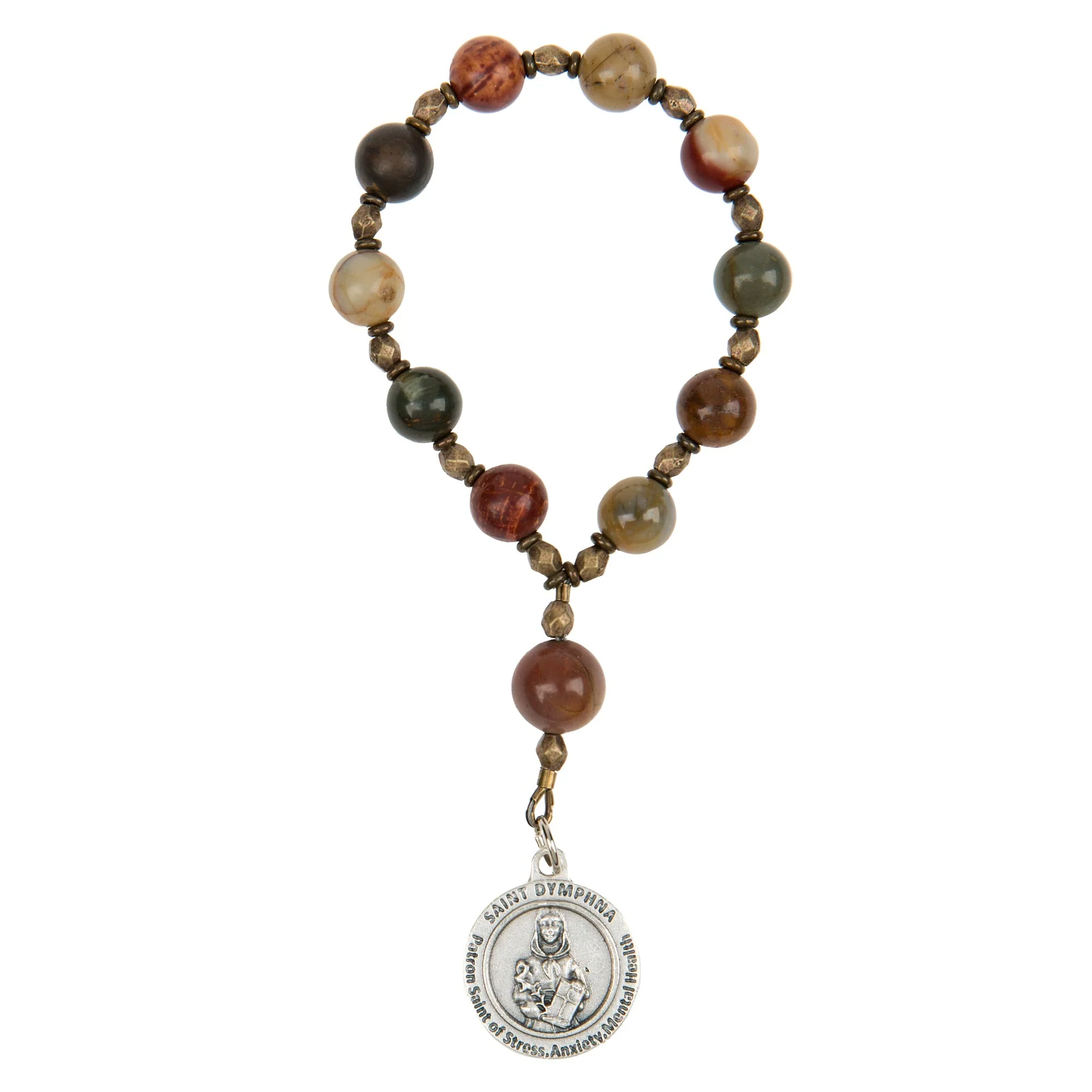 St. Dymphna Anxiety/Depression Decade Rosary with Card - Image 2