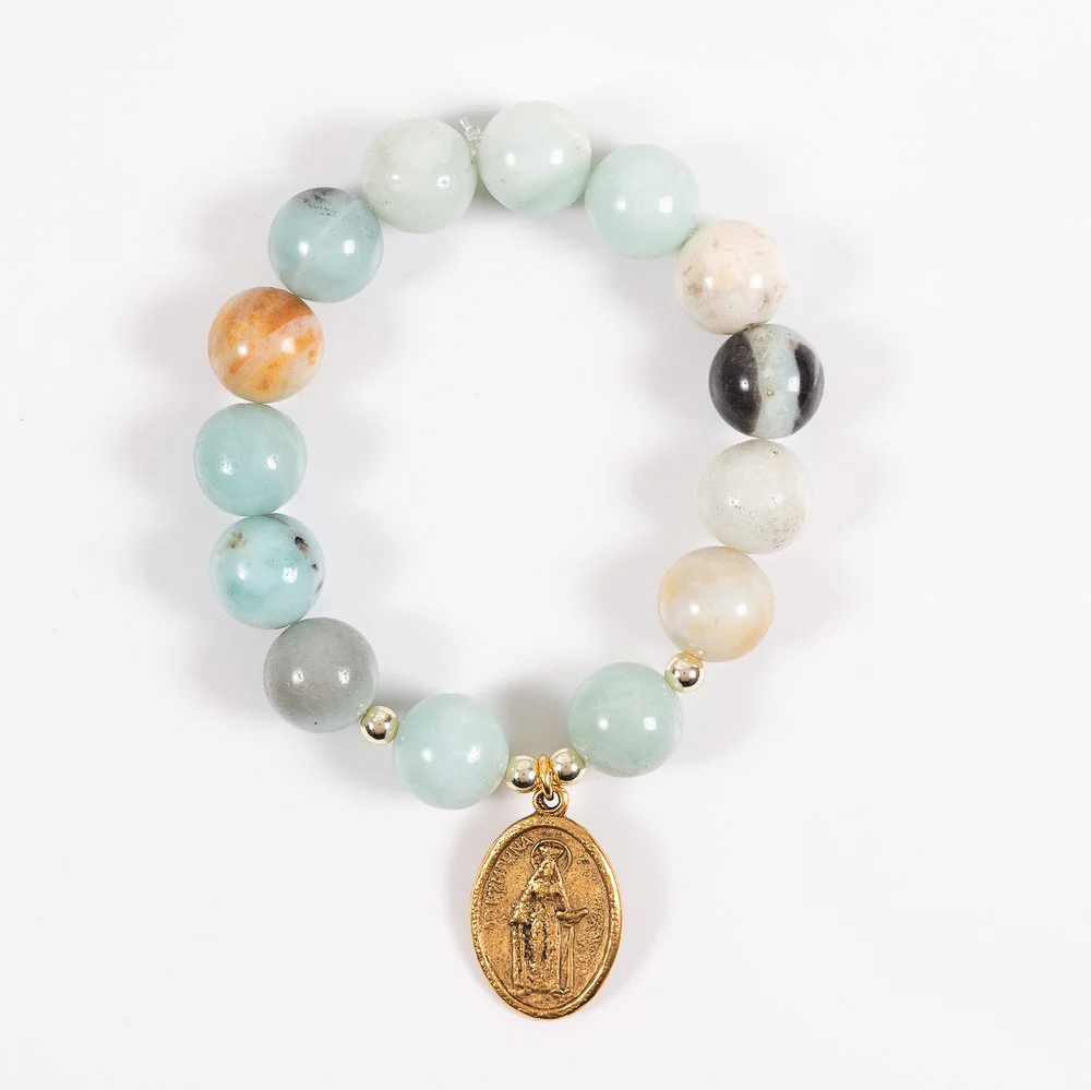 St. Dymphna Amazonite Gemstone Bracelet
