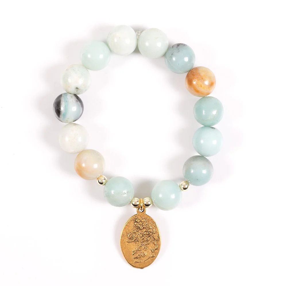 St. Dymphna Amazonite Gemstone Bracelet - Image 2