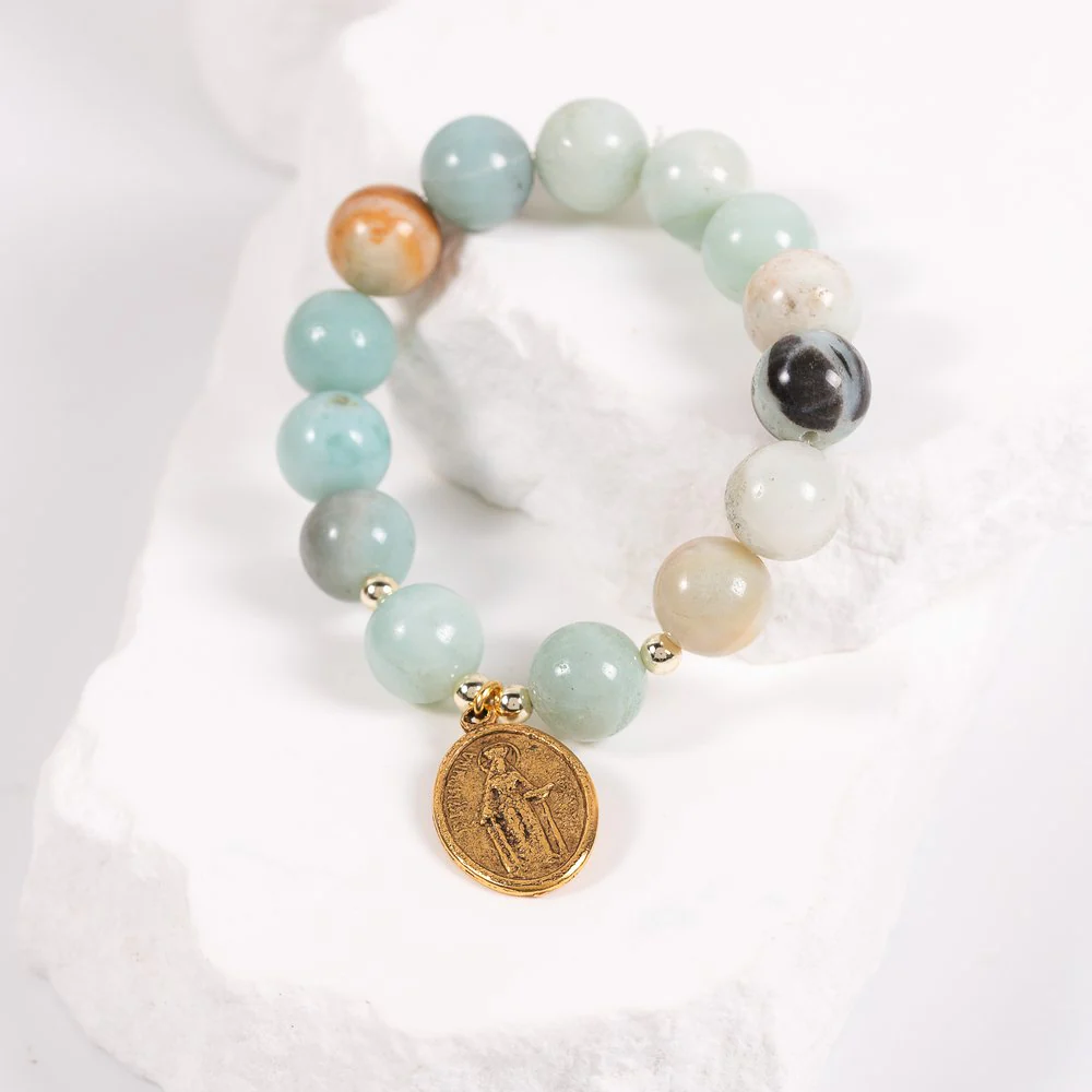 St. Dymphna Amazonite Gemstone Bracelet - Image 4