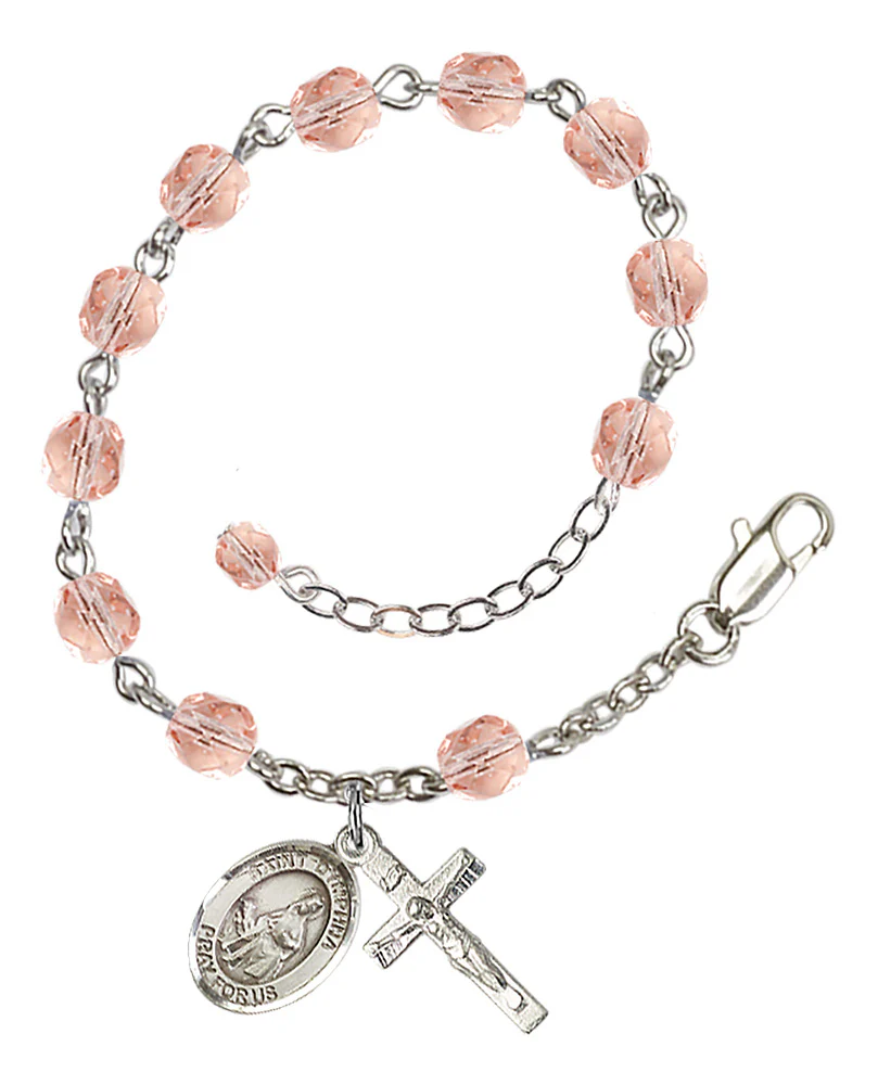 St. Dymphna Crystal Birthstone Rosary Bracelet - Multiple Birthstones - Image 10