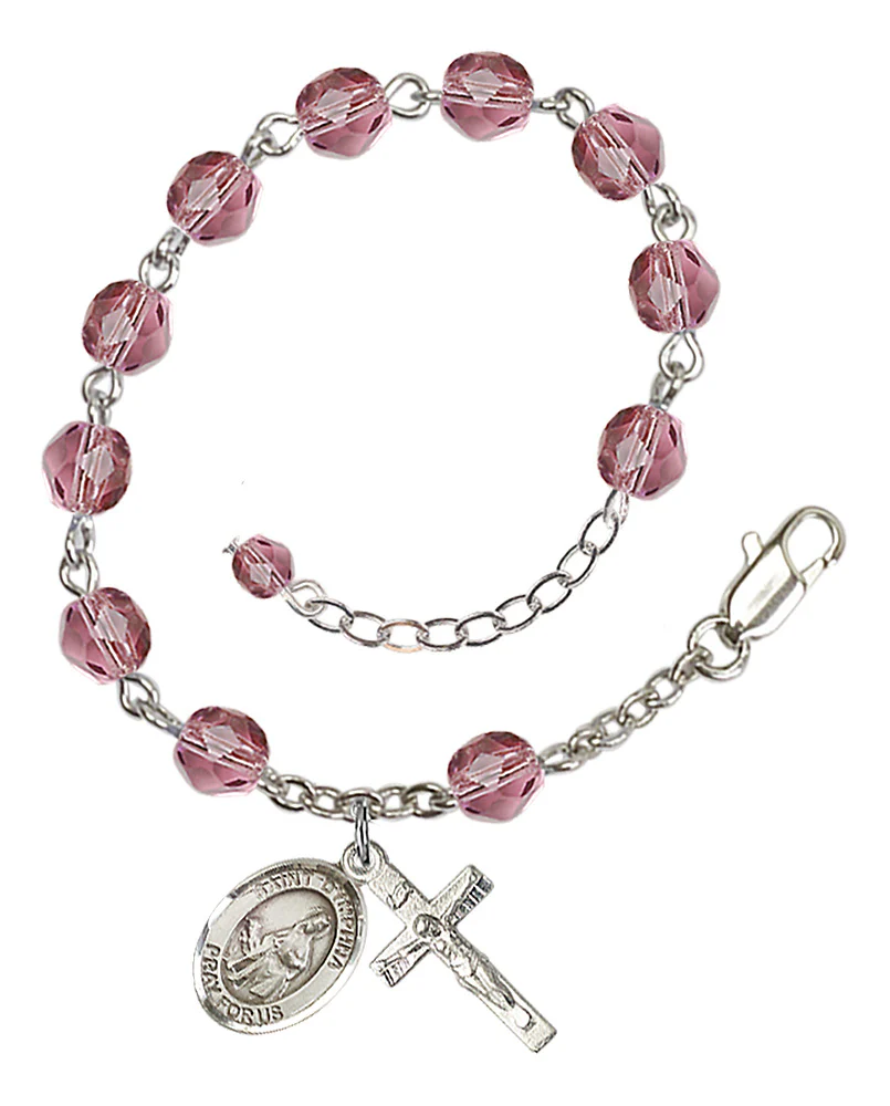 St. Dymphna Crystal Birthstone Rosary Bracelet - Multiple Birthstones - Image 4