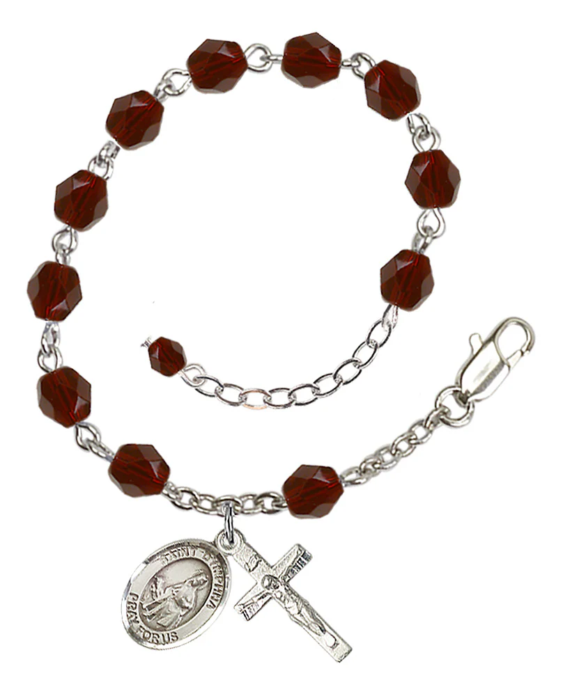 St. Dymphna Crystal Birthstone Rosary Bracelet - Multiple Birthstones - Image 8