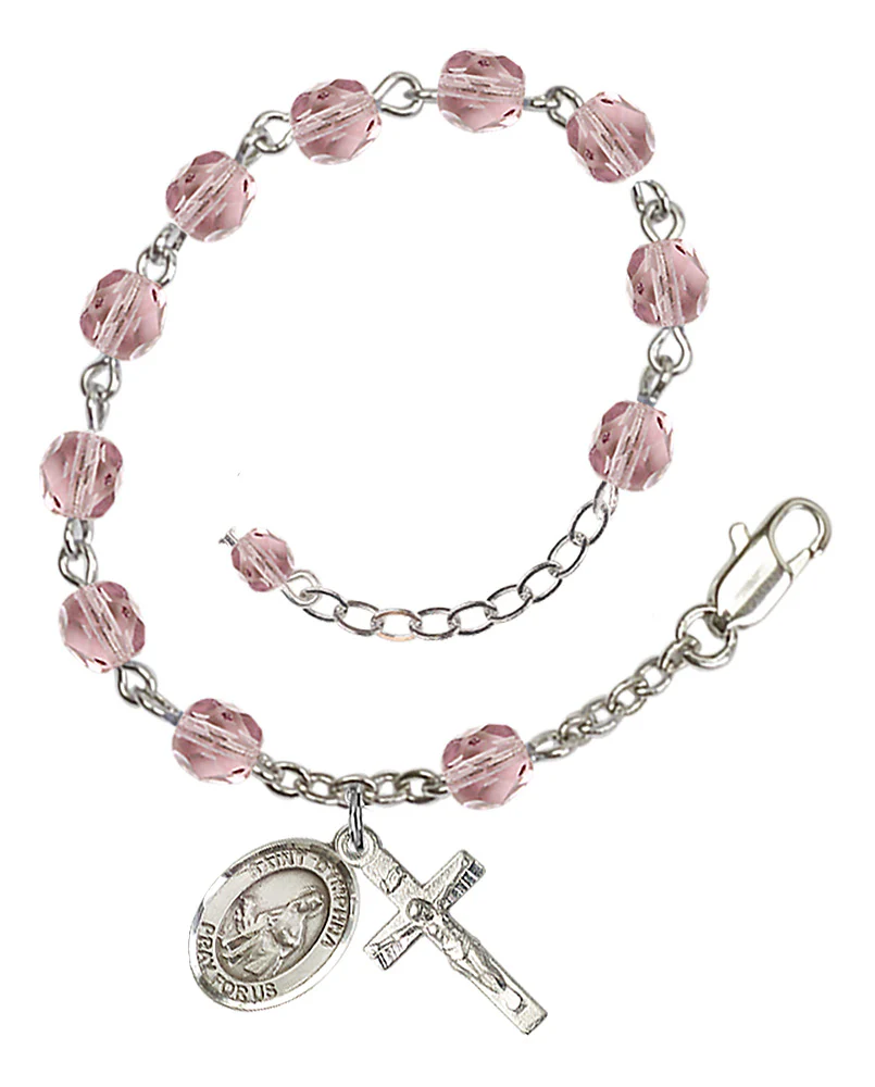 St. Dymphna Crystal Birthstone Rosary Bracelet - Multiple Birthstones - Image 9