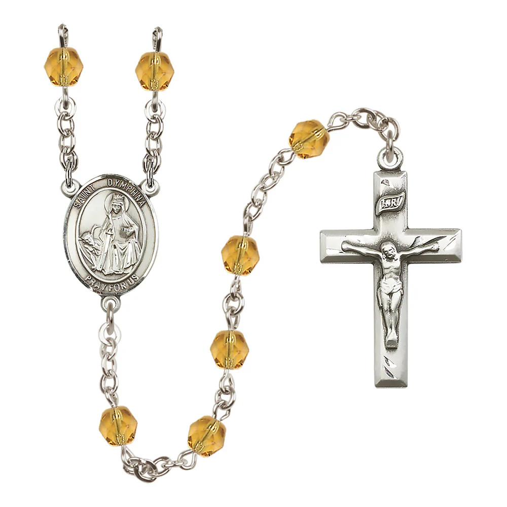 St. Dymphna Crystal Birthstone Rosary - Multiple Birthstones - Image 9