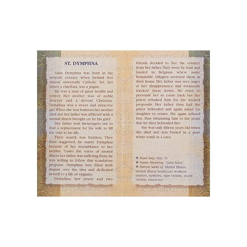 St. Dymphna - Mini Lives of the Saints Folded Prayer Card - Image 2
