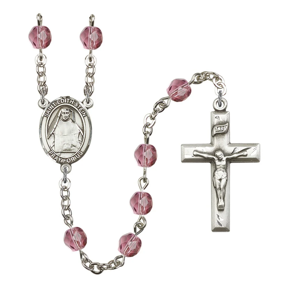 St. Edith Stein Purple February Rosary 6mm