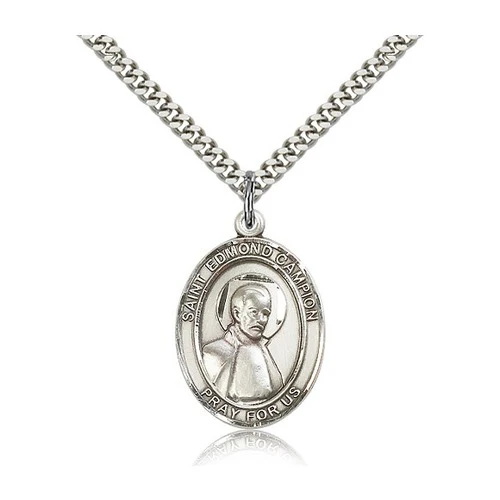 St. Edmund Campion Pendant with Chain, Bliss, Sterling Silver