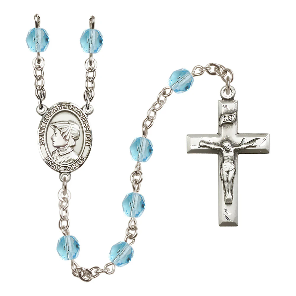 St. Elizabeth Ann Seton Crystal Birthstone Rosary - Multiple Birthstones