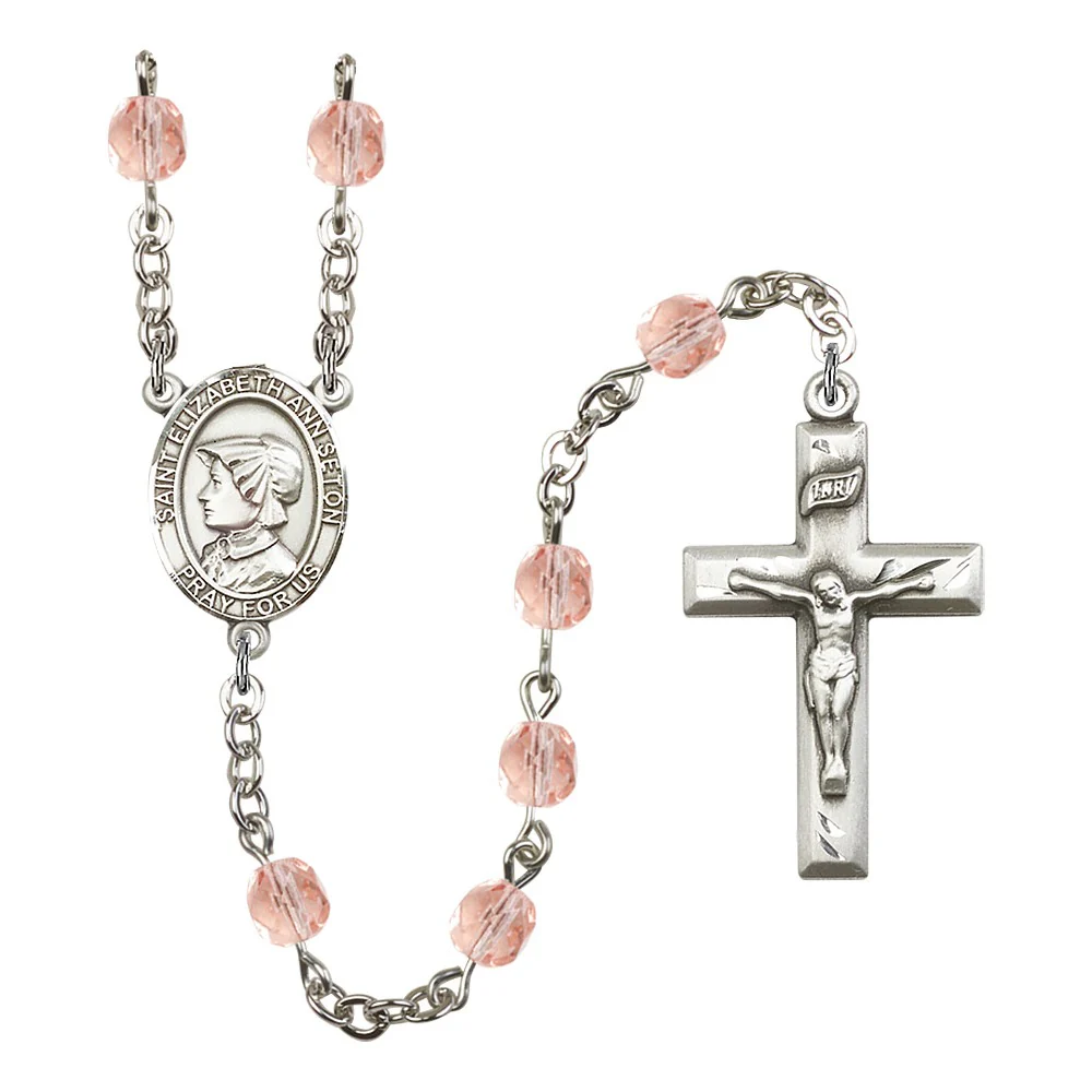 St. Elizabeth Ann Seton Crystal Birthstone Rosary - Multiple Birthstones - Image 11