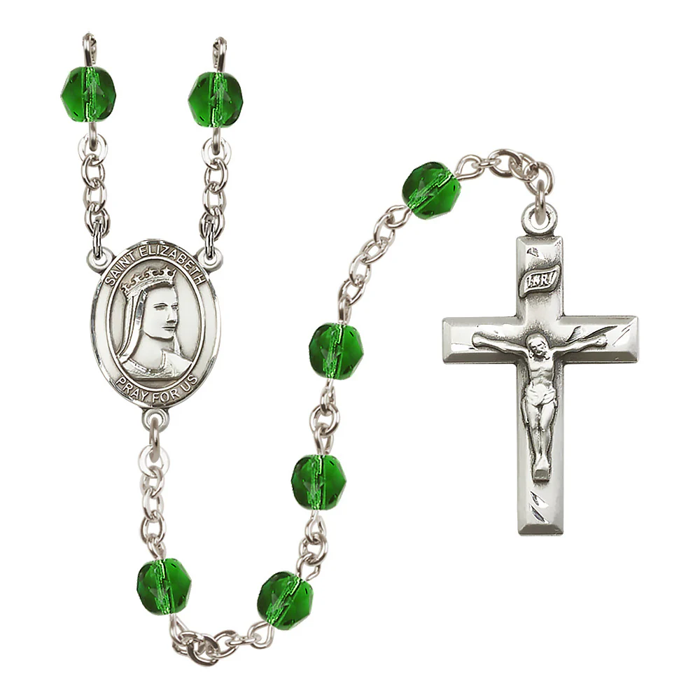 St. Elizabeth of Hungary Crystal Birthstone Rosary - Multiple Birthstones - Image 3