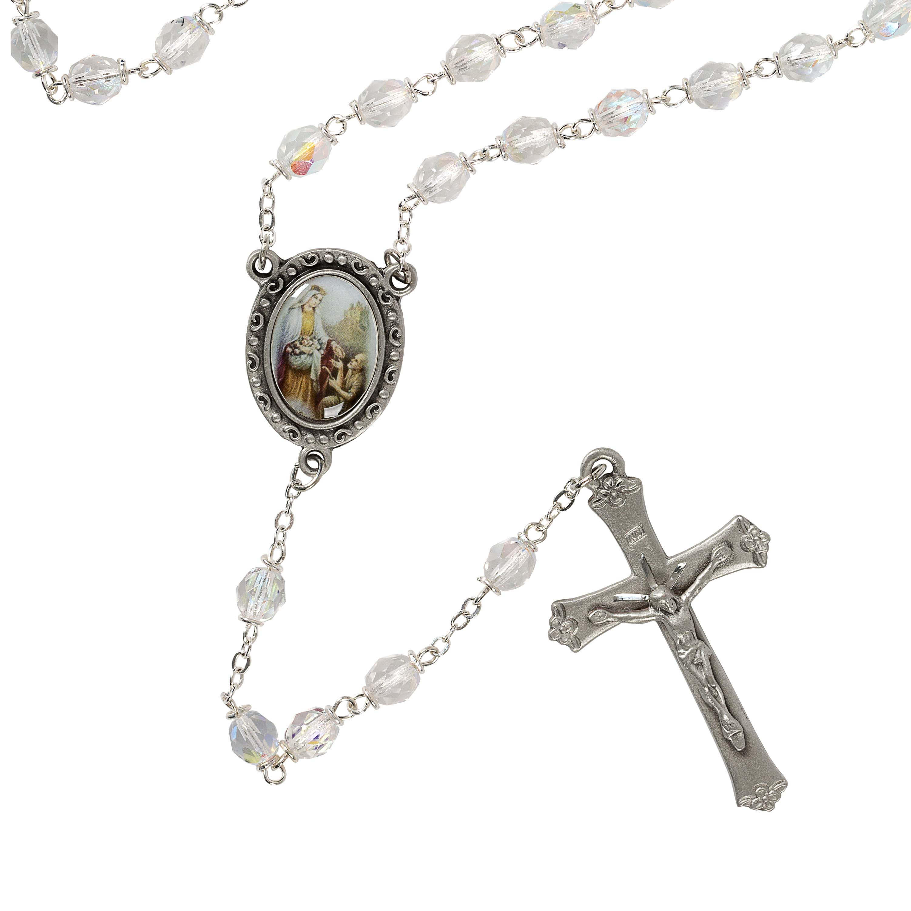 St. Elizabeth of Hungary Crystal Rosary - Image 5