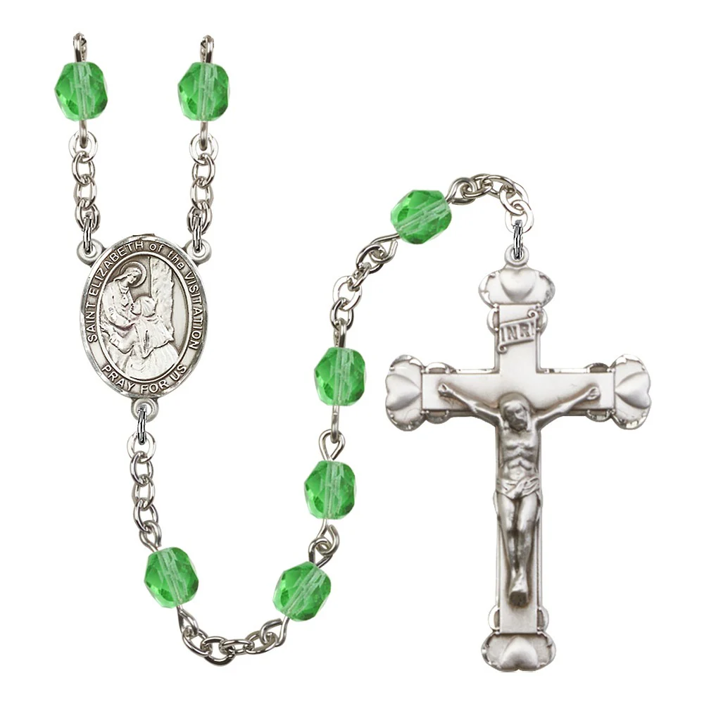 St. Elizabeth Of The Visitation Green August Rosary 6mm