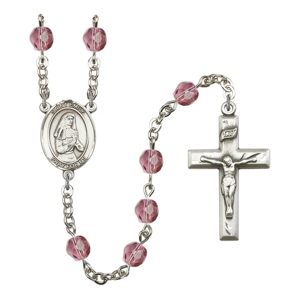 St. Emily De Vialar Purple February Rosary 6mm