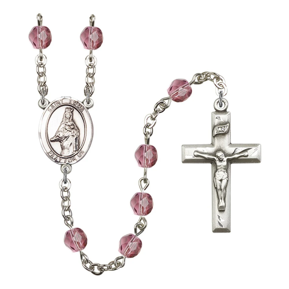 St. Emma Uffing Purple February Rosary 6mm