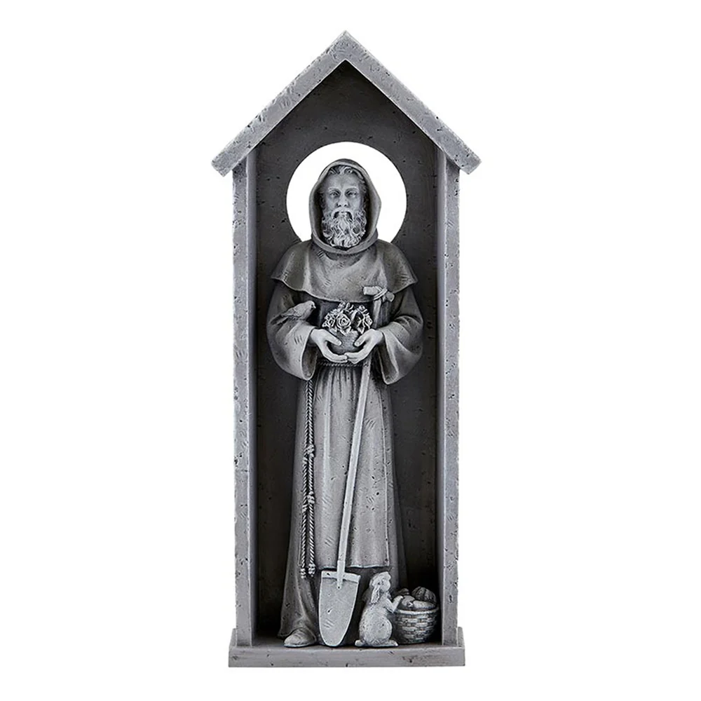 St. Fiacre Garden Plaque Shrine - 12.5"