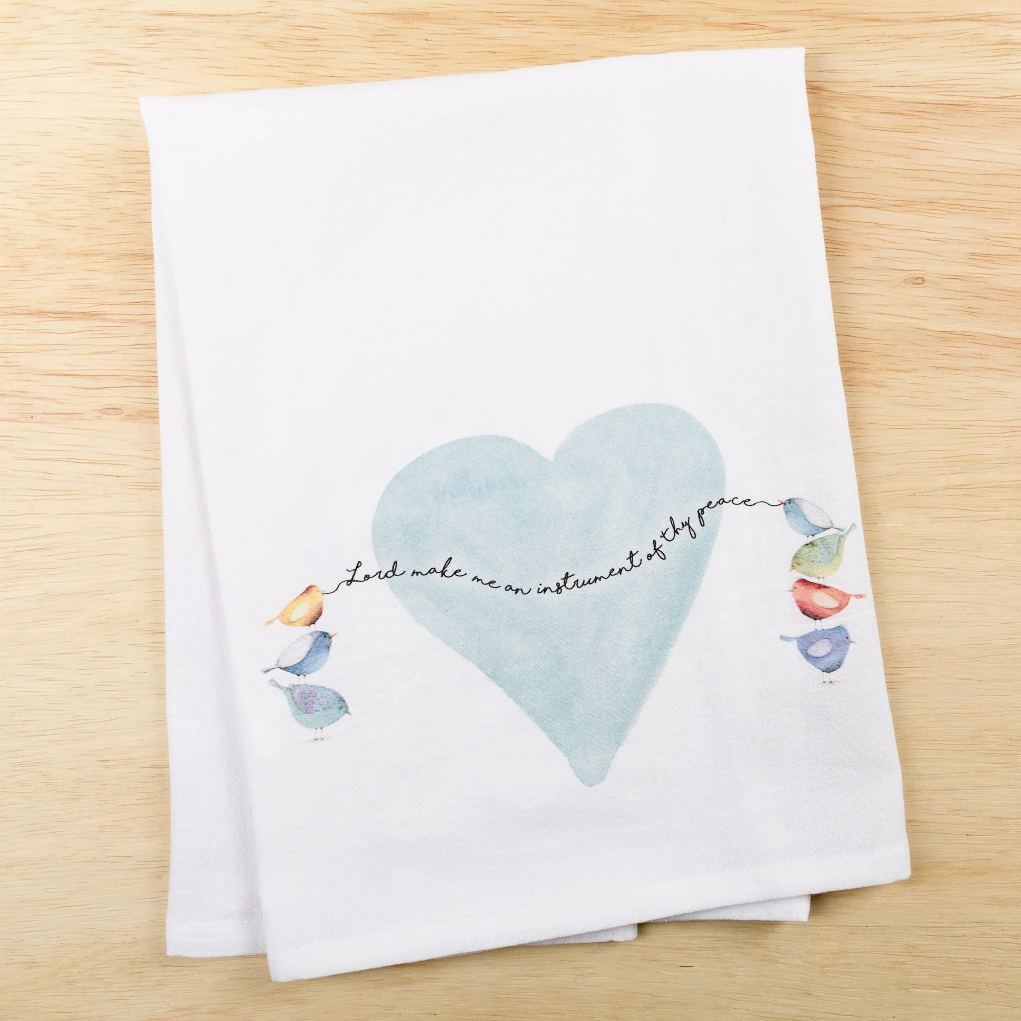 St. Francis "Instrument of Thy Peace" Flour Sack Dish Towel