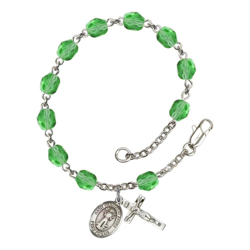 St. Francis of Assisi Crystal Birthstone Rosary Bracelet - Multiple Birthstones - Image 10