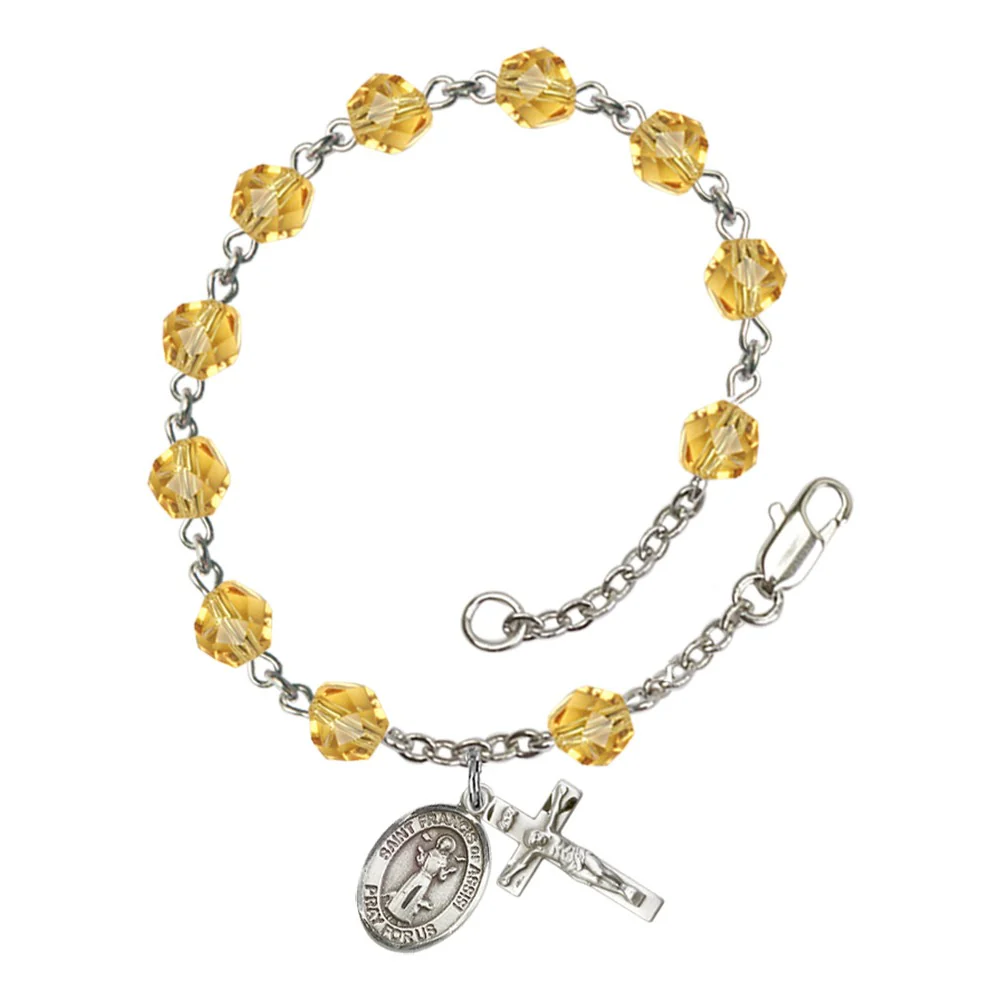 St. Francis of Assisi Crystal Birthstone Rosary Bracelet - Multiple Birthstones - Image 12