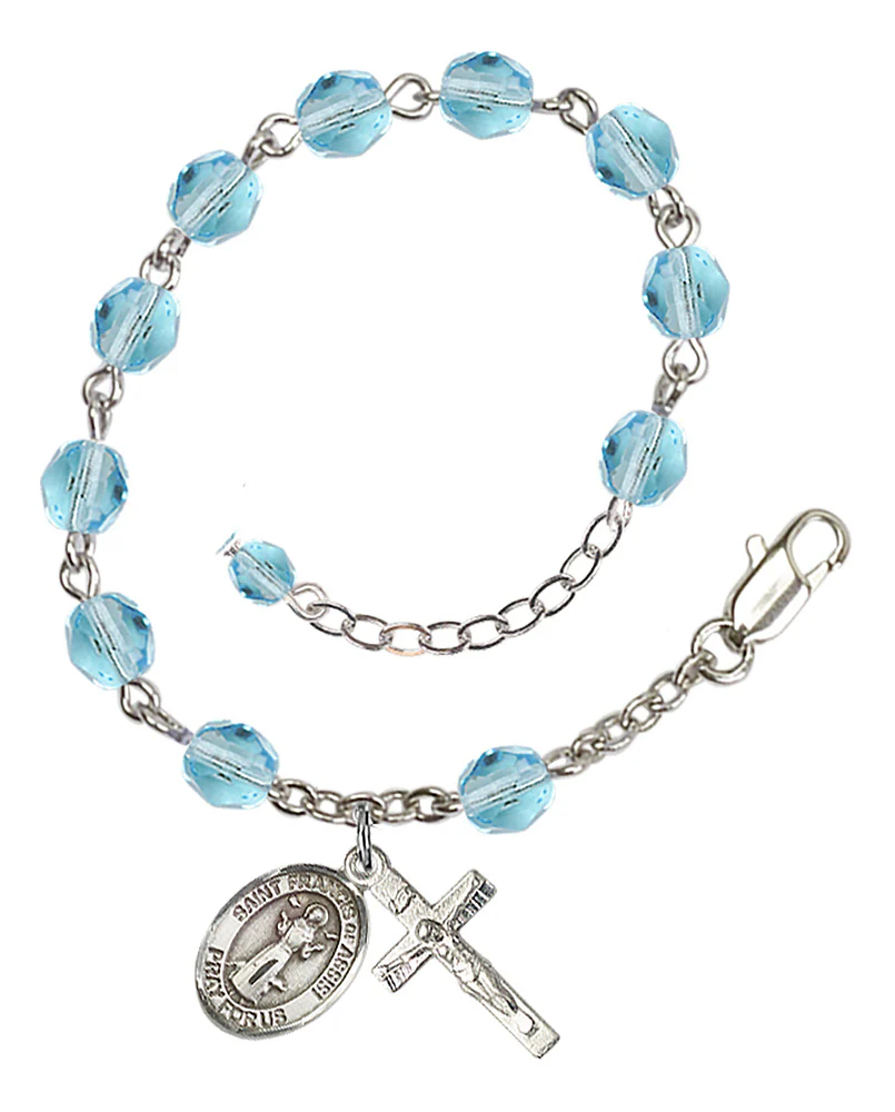 St. Francis of Assisi Crystal Birthstone Rosary Bracelet - Multiple Birthstones - Image 6