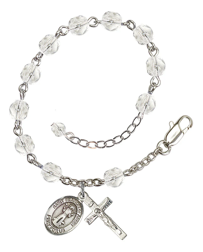 St. Francis of Assisi Crystal Birthstone Rosary Bracelet - Multiple Birthstones - Image 7