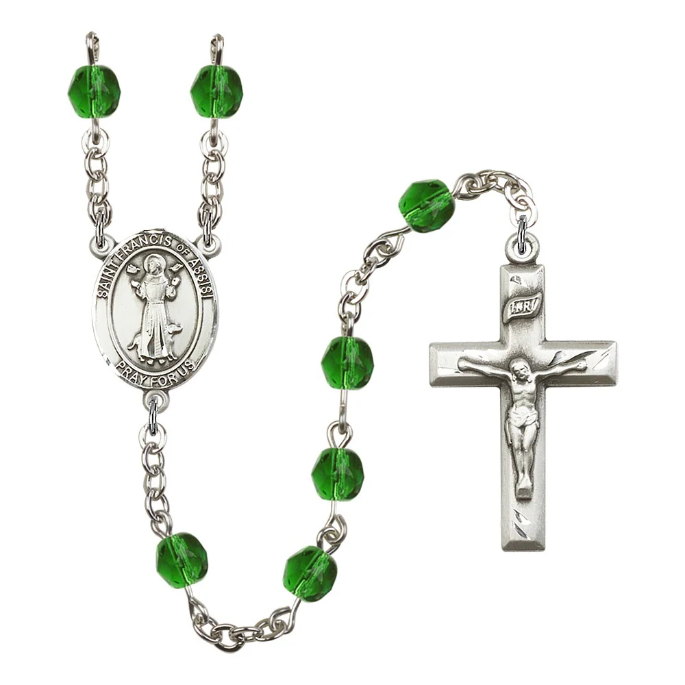 St. Francis of Assisi Crystal Birthstone Rosary - Multiple Birthstones - Image 4