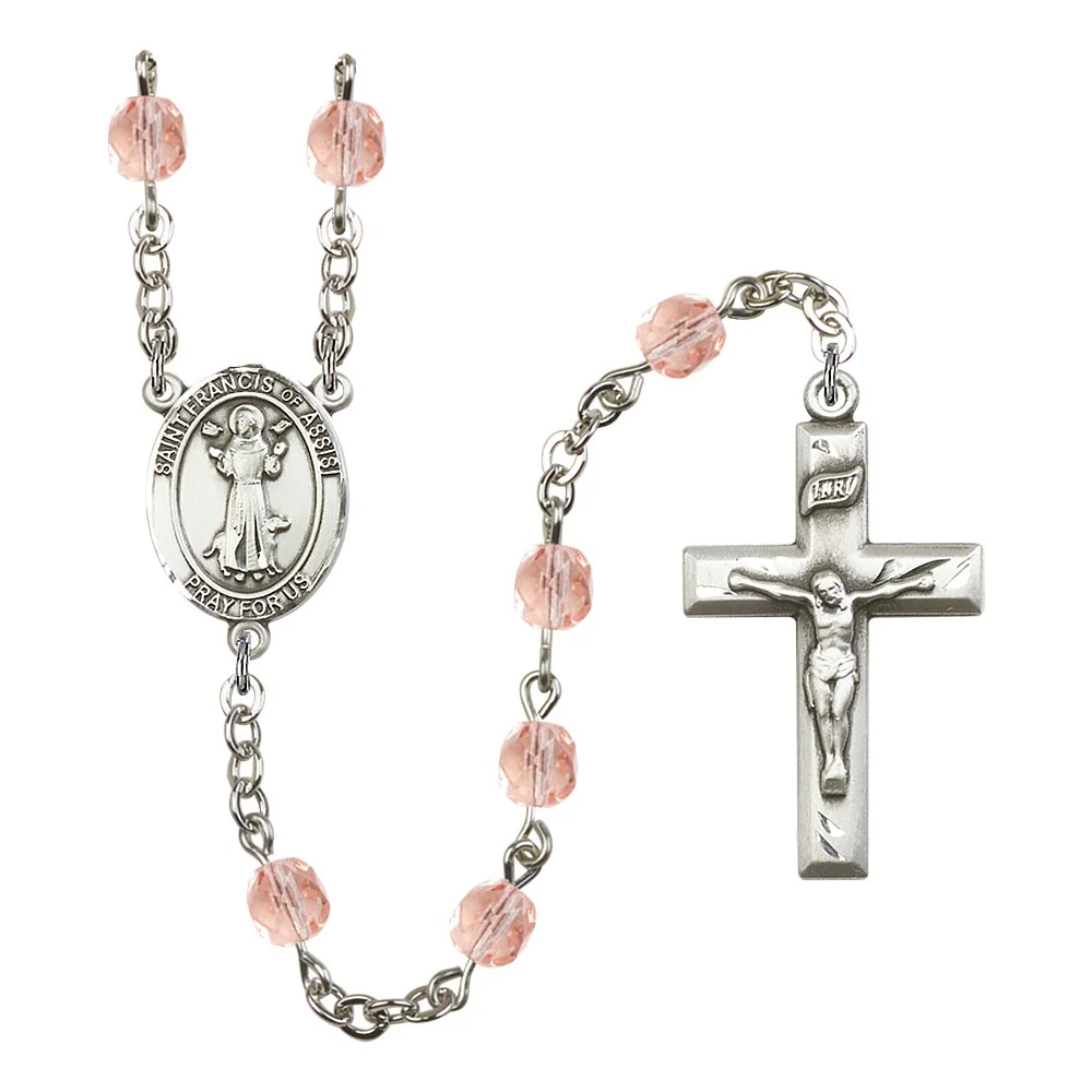St. Francis of Assisi Crystal Birthstone Rosary - Multiple Birthstones - Image 5