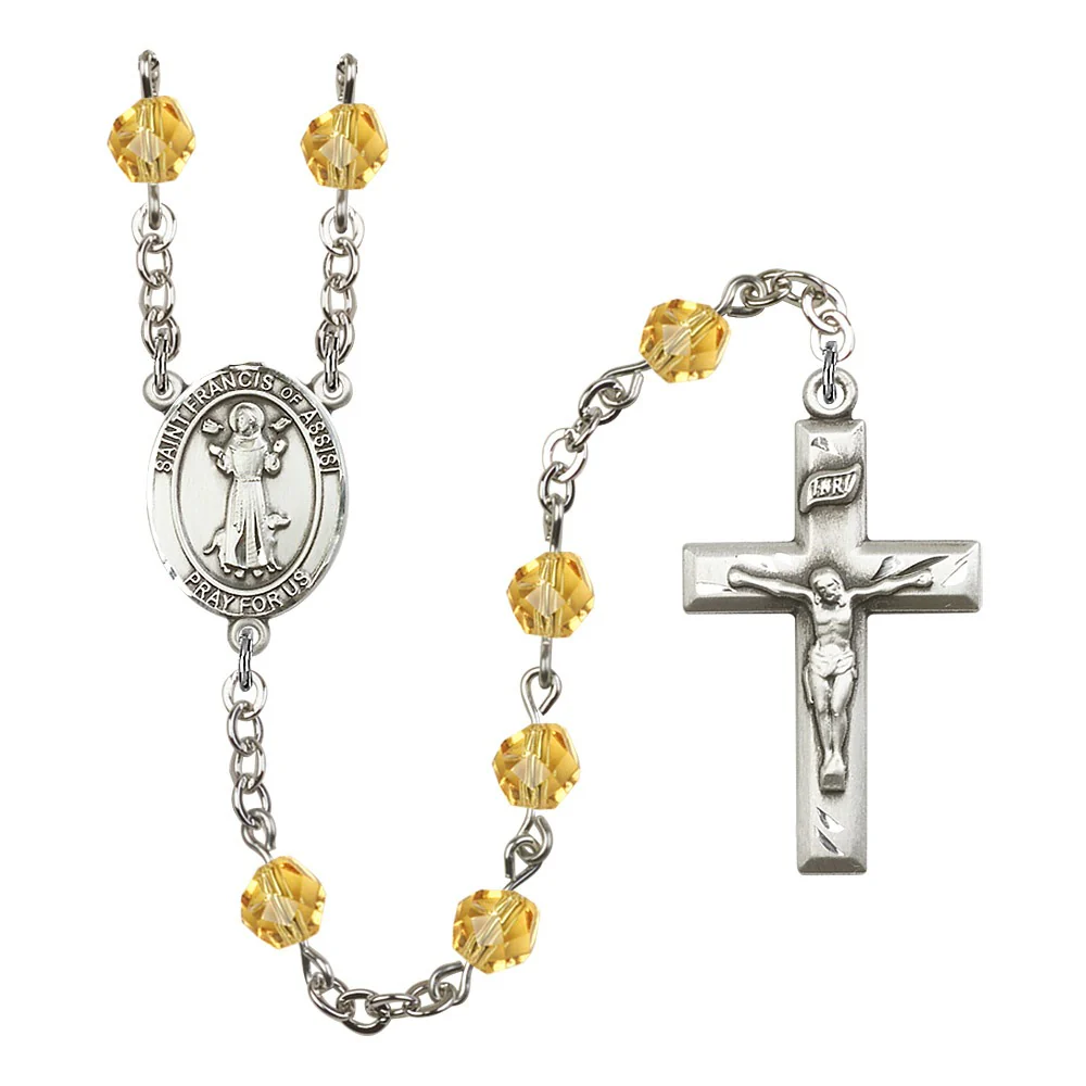 St. Francis of Assisi Crystal Birthstone Rosary - Multiple Birthstones - Image 6