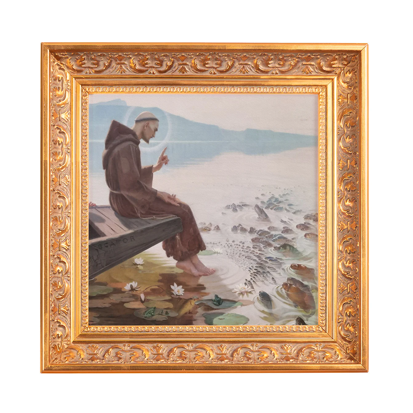 St. Anthony Preaching to the Fish Framed Canvas - Sacred Mini Collection - Image 6